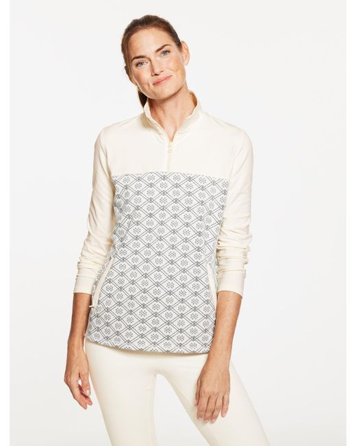Talbots White Half-zip Pullover Sweater