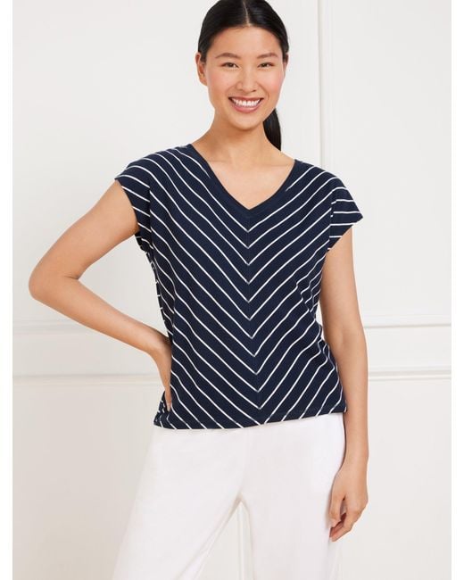 Talbots Blue Supersoft Jersey V-neck T-shirt