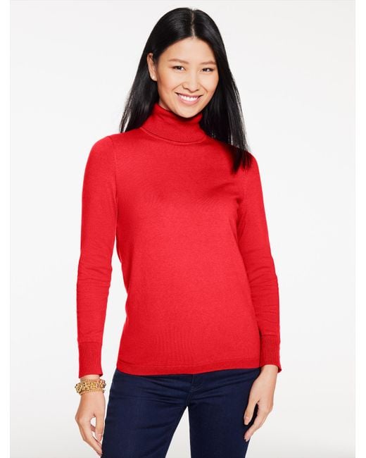 Talbots Red Perfect Turtleneck Top