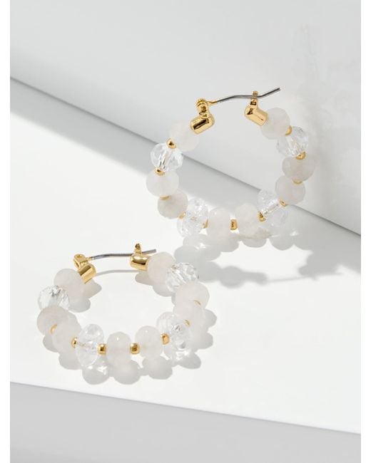 Talbots White Sweet Lucent Hoop Earrings