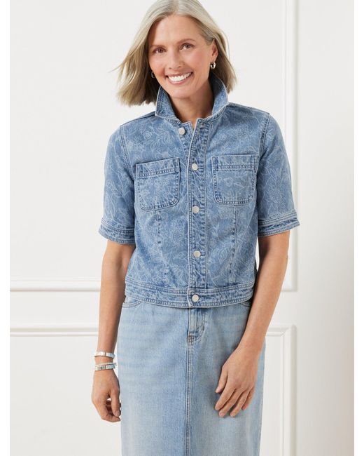 Talbots Blue Short Sleeve Jean Jacket
