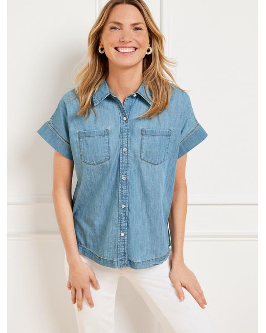 Talbots Blue Denim Short Shirt