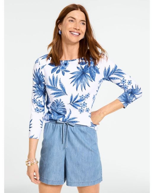 Talbots Blue Bateau Neck T-shirt