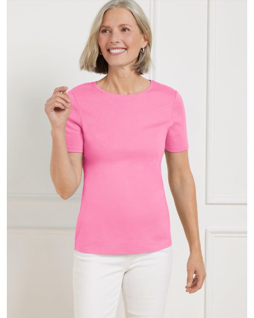 Talbots Pink Pima Cotton Crewneck T-shirt