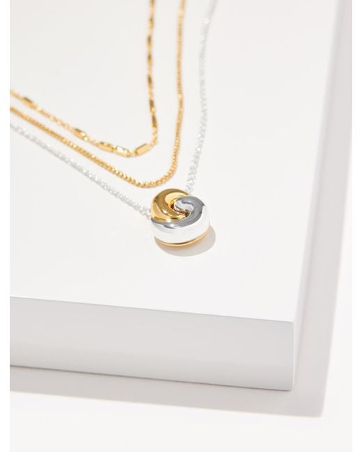 Talbots White Rope Swirl Layer Necklace