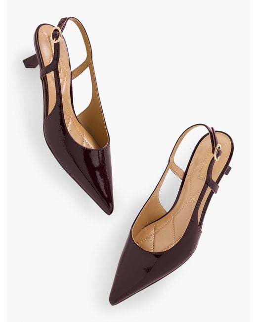 Talbots Natural Olivia Slingback Kitten Heel Pumps