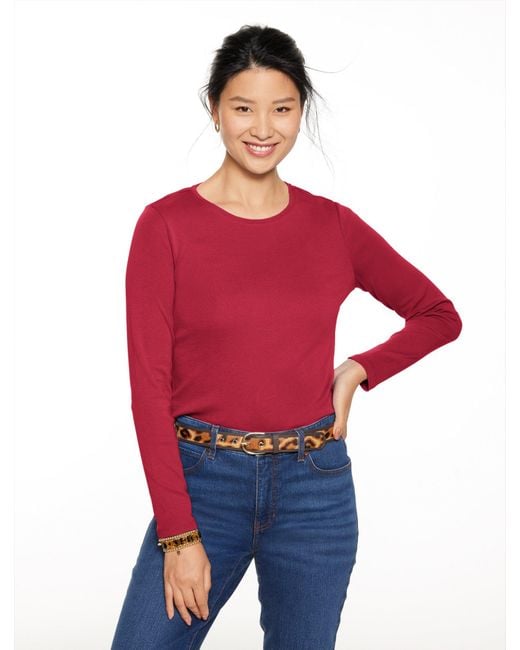 Talbots Red Long Sleeve Crewneck T-shirt