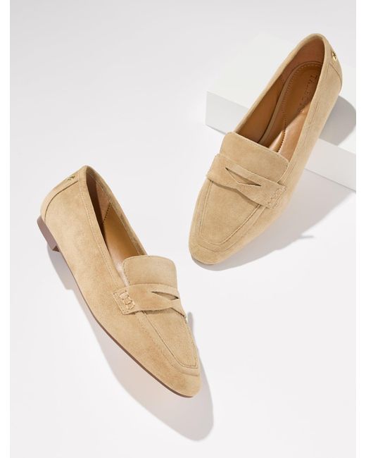 Talbots Natural Erin Suede Loafers