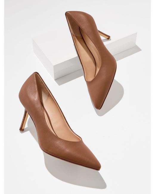 Talbots White Sasha Nappa Pointed Toe Pumps