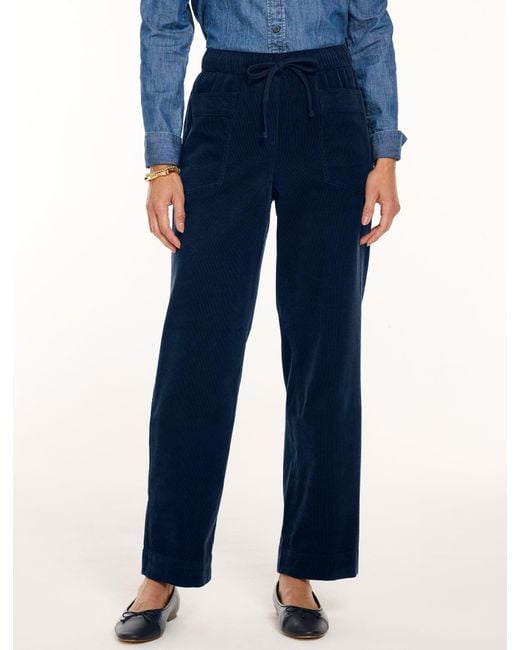 Talbots Blue Corduroy Straight Leg Pull-on Pants