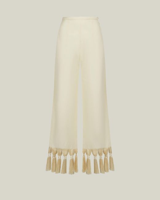 Taller Marmo Natural Marlino Fringed Pants
