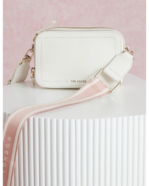 Ted Baker Natural Luceele Logo Webbing Leather Crossbody Camera Bag
