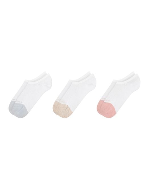 Ted Baker White 3 Pack Contrast Toe Liner Trainer Socks