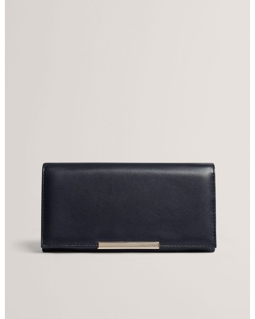 Ted Baker Blue Raaynia Bar Detail Large Bifold Leather Purse
