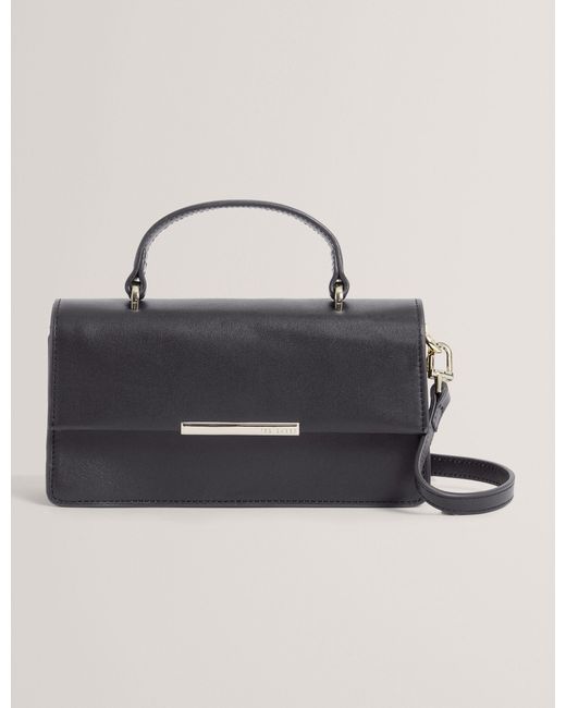 Ted Baker Blue Rhaae Bar Detail Leather Elongated Top Handle Bag