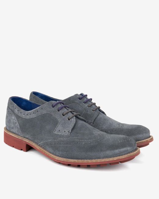 Ted Baker Gray Suede Wingtip Brogues for men