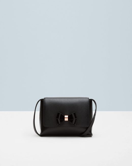 Ted Baker Black Bow Detail Leather Crossbody Bag