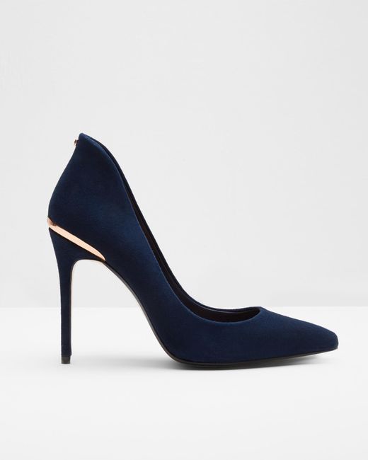 Ted Baker Blue Pointed Leather Court Shoes