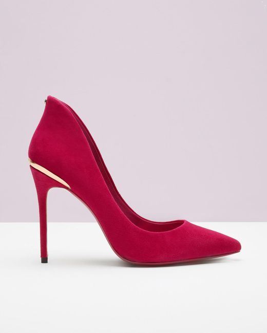 Ted Baker Pink Pointed Leather Court Shoes