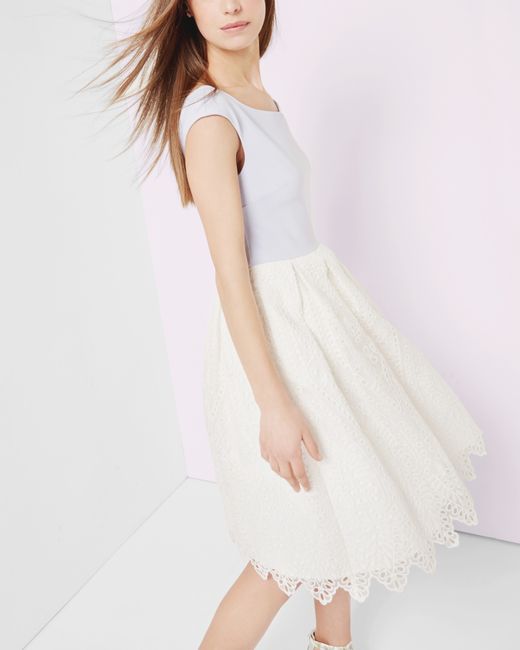 Ted Baker Blue Bardot Neckline Crochet Dress