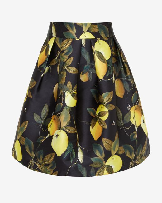 Ted Baker Citrus Bloom Full Skirt in Black | Lyst