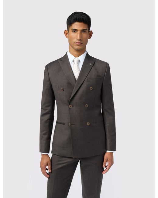 Ted Baker Gray Byronj Double-Breasted Flannel Suit Jacket for men