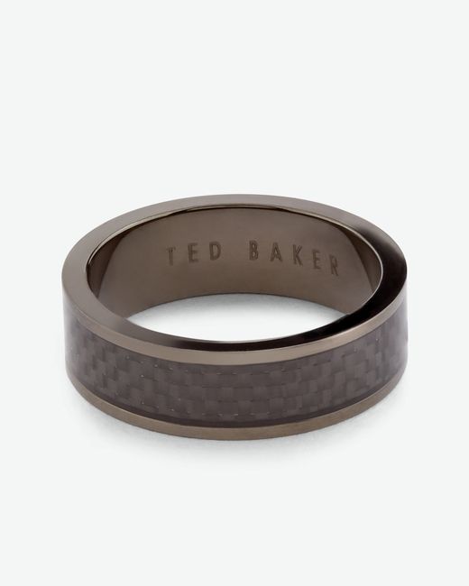 Ted Baker Multicolor Carbon Fibre Steel Ring for men