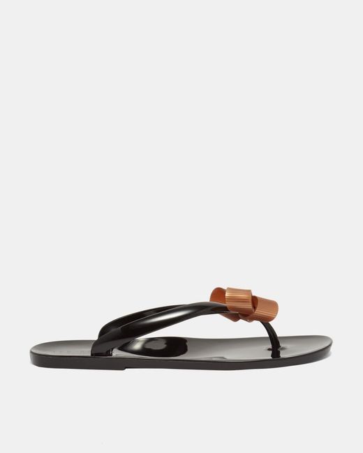 Ted Baker Black Bow Detail Jelly Flip Flops