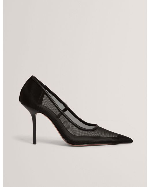 Ted Baker Black Megaan Sheer Mesh Stiletto Court Heels