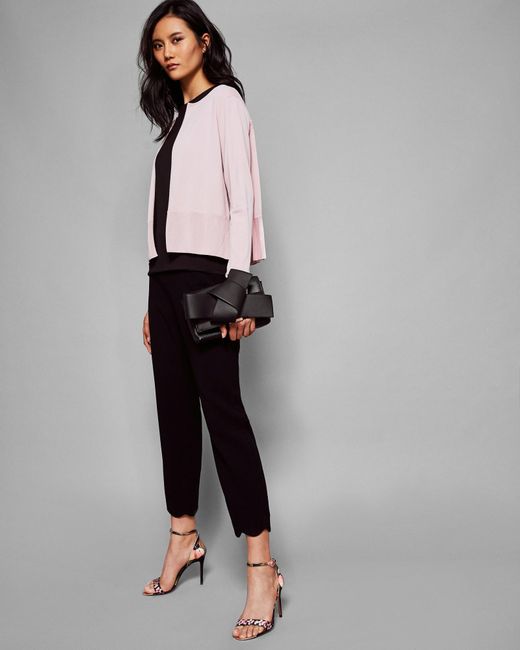 Ted Baker Pleated Back Cardigan in Pink | Lyst