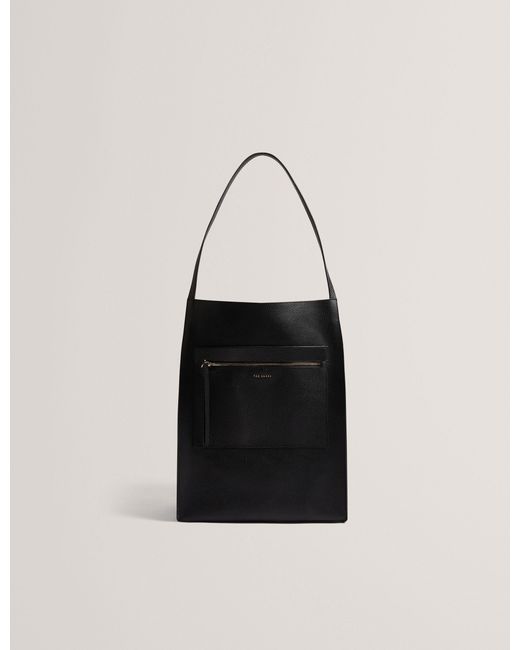 Ted Baker Black Tammila Tall Soft Leather Structured Tote Bag