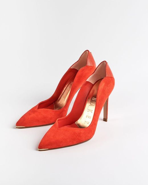 Ted Baker Scalloped High Heel Court Shoes in Orange | Lyst Canada
