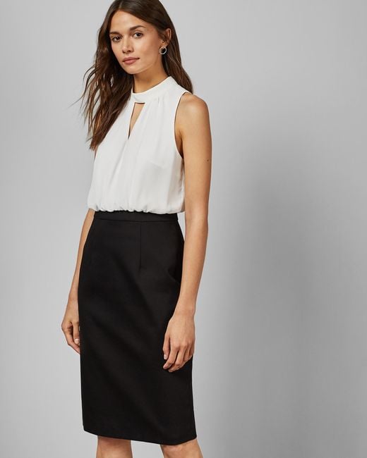 Ted Baker Synthetic Halter Neck Pencil Dress in Black - Save 20% - Lyst
