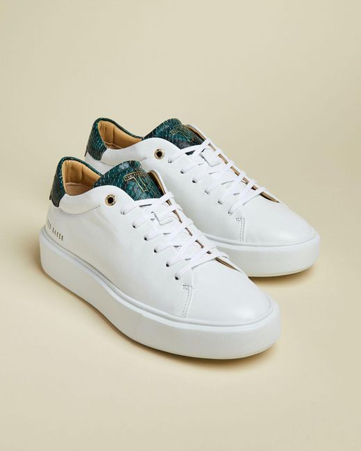 ted baker snake effect leather platform trainers