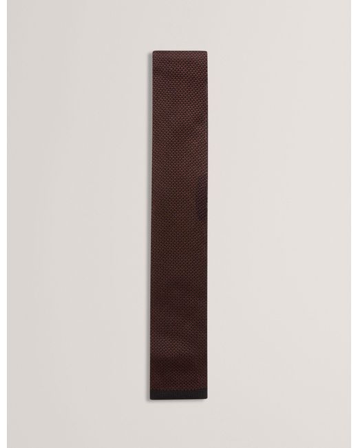 Ted Baker Brown Onur Two Tone Textured Knit Tie for men