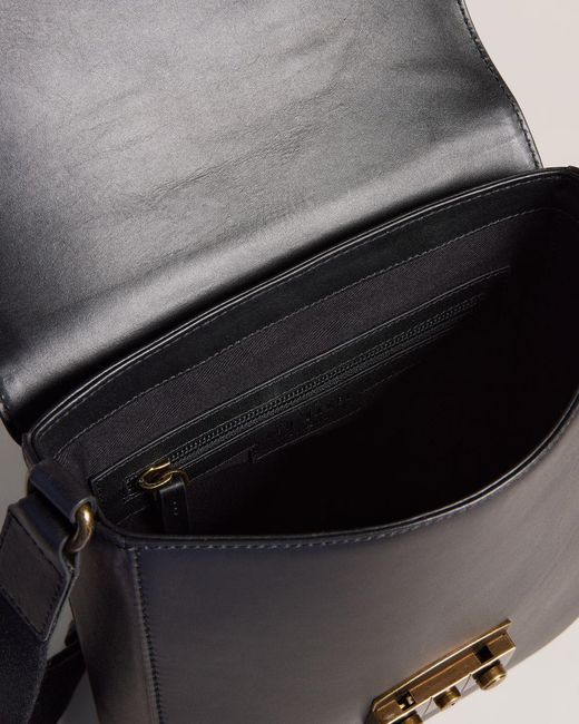 Ted Baker Trunk Lock Leather Flight Bag in Black for Men Lyst