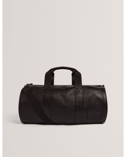 Ted Baker Black Grantis Large Leather Weekender Duffle Bag for men
