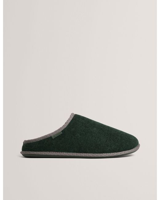 Ted Baker Green Simmonn Felt Plush Lined Mule Slippers for men