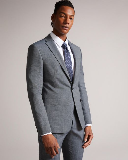 Ted Baker Wool Slim Fit Airforce Structure Suit Jacket in Light Blue ...