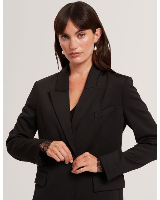 Ted Baker Black Single Breasted Ponte Boyfriend Blazer