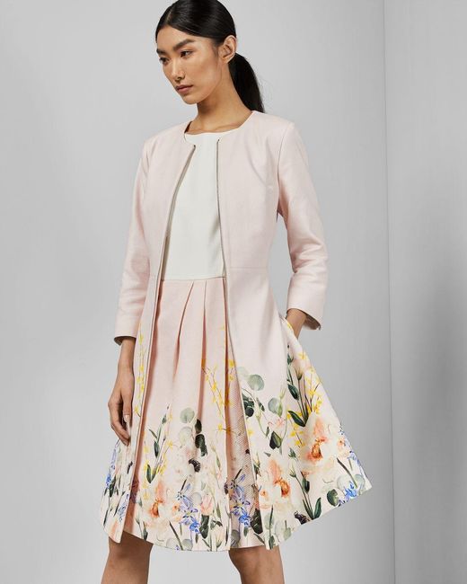 Ted Baker Strukturiertes Mantelkleid Mit Elegant-print in Pink | Lyst DE