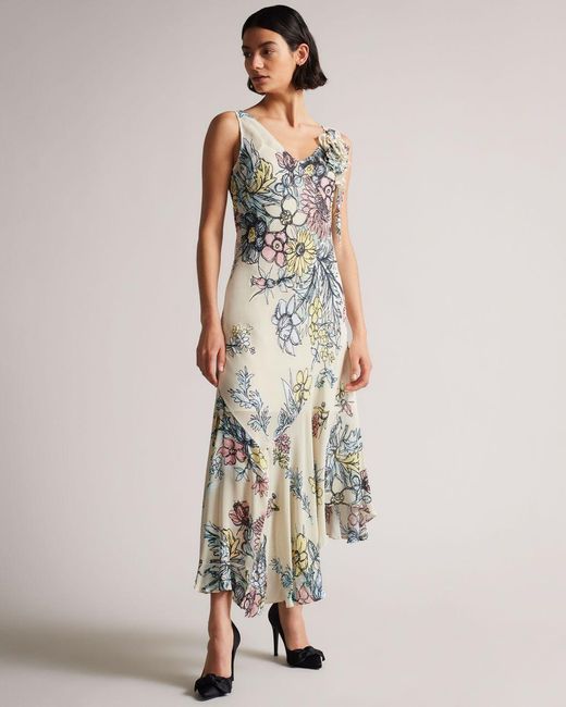 Ted Baker Floral Sheer Dress in White Lyst