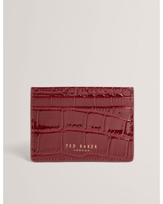 Ted Baker Red Varenya Patent Croc Slim Card Holder