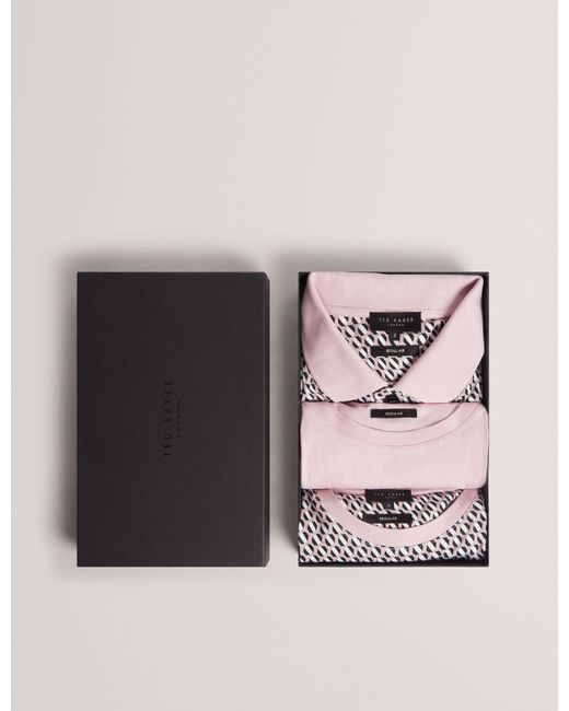 Ted Baker Gray Sangs Geometric Jersey Top Gift Set 3-Pack for men