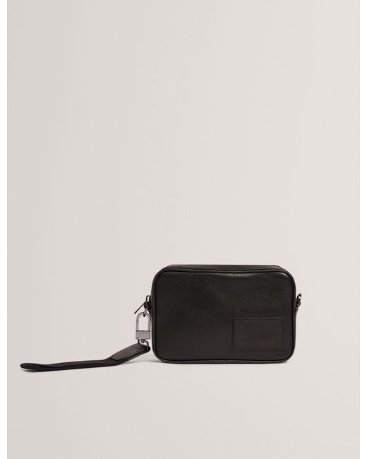 Ted Baker Black Grifin 2-In-1 Leather Pouch Crossbody Bag for men