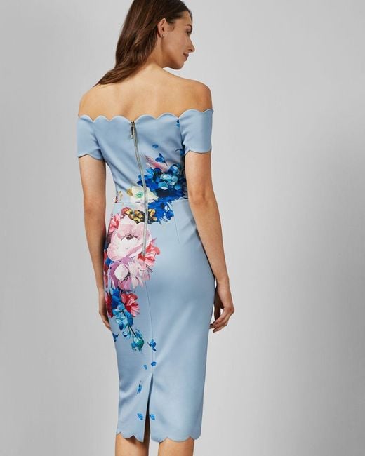 raspberry ripple bardot dress