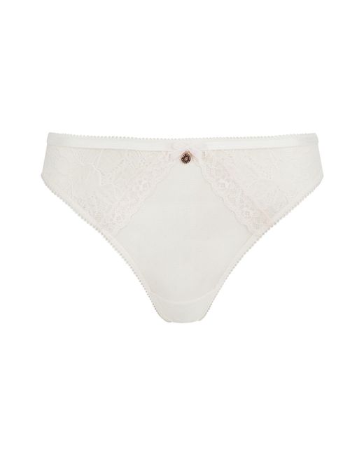 Ted Baker White Etta Mesh & Lace High Leg Thong