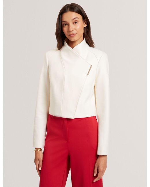Ted Baker Rosecee Tailored Cropped Wool Wrap Jacket