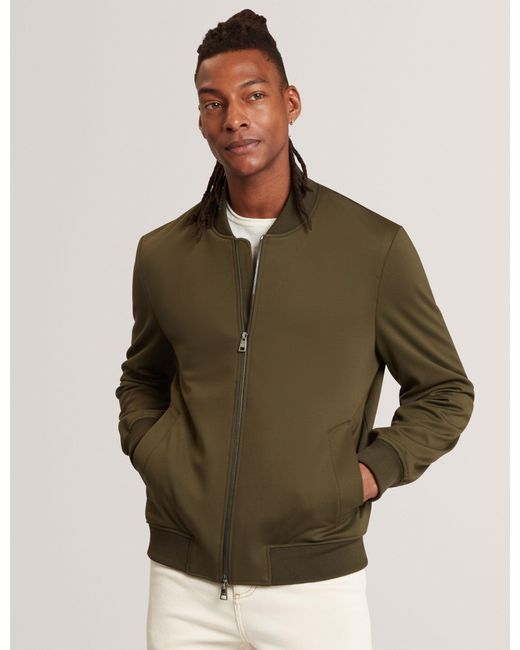 Ted Baker Green Reznor Jersey Zip-Through Bomber Jacket for men