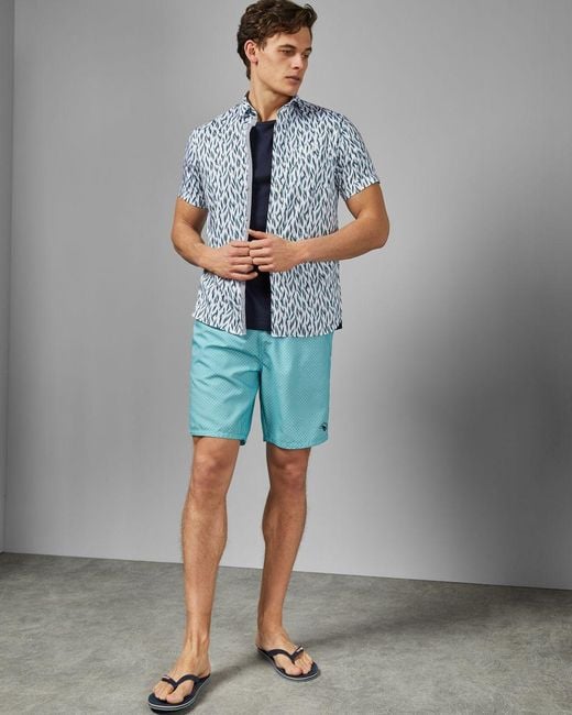 ted baker geo print swim shorts